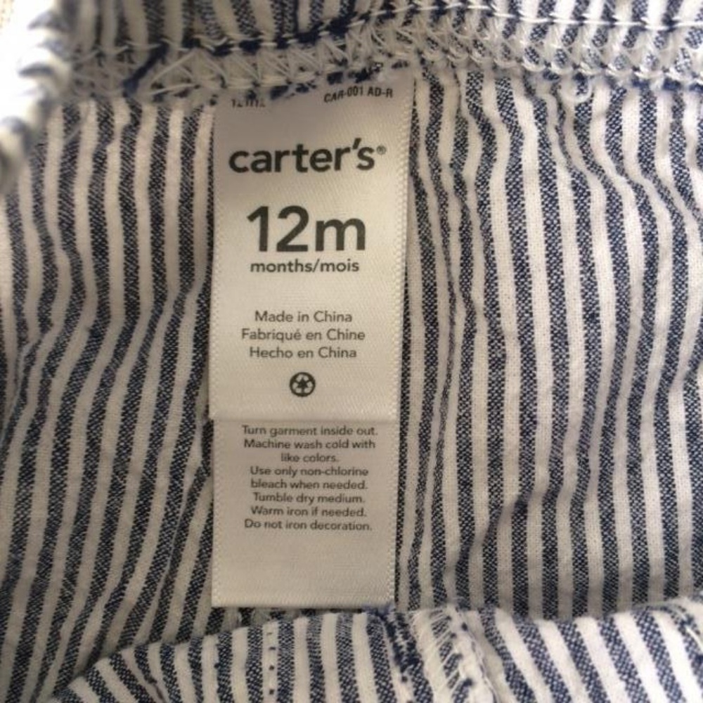 *Carters Stripes Shorts 12 Months - Picture 2 of 2